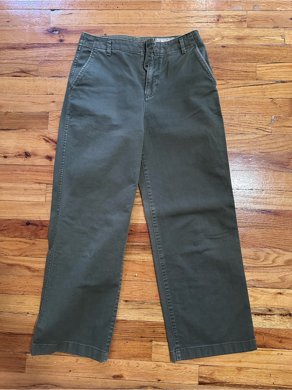 Women’s Loose Khaki Green Cotton Pants